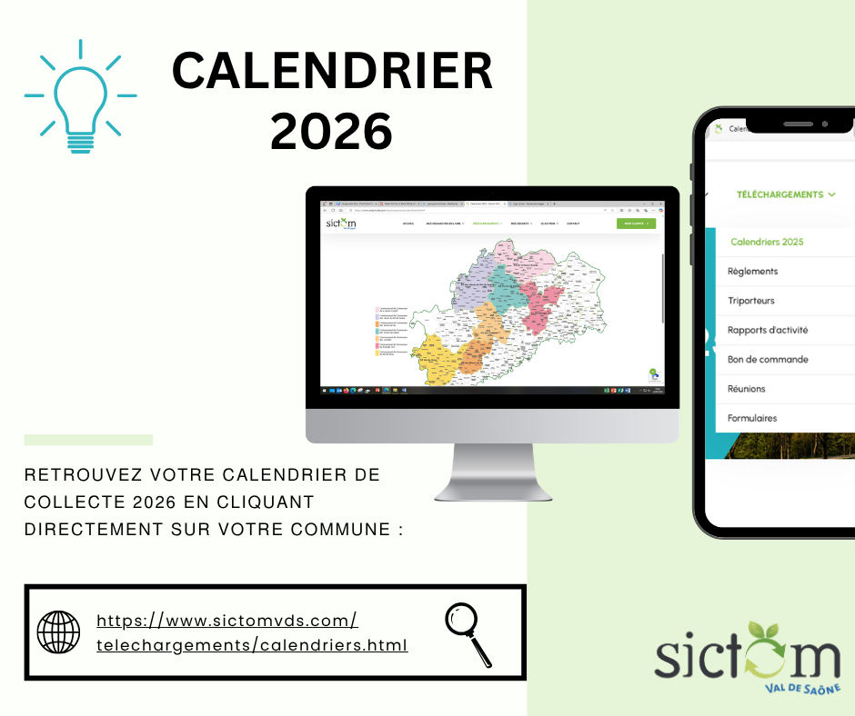 calendrier 2026 sur le site